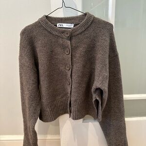 Zara Women's Brown Button-Up Cardigan
